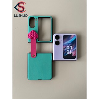 Lushuo เคสโทรศัพท์มือถือ แบบฝาพับ ลายหัวใจน่ารัก 3D พร้อมแหวนขาตั้ง สําหรับ OPPO Find N2 findn2