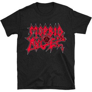 Mocdeamiarr เสื้อเชิ้ต พิมพ์ลายกราฟฟิคโลโก้ Morbid Angel สีดํา สไตล์คลาสสิก สําหรับผู้ชาย