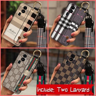 cartoon Lanyard Phone Case For OPPO Reno10 waterproof Anti-knock classic Soft Wristband Wrist Strap protective Small daisies