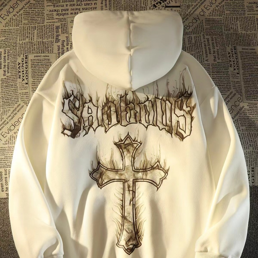 เสื้อแจ็กเก็ตแขนยาว มีฮู้ด ผ้ากํามะหยี่ พิมพ์ลายตัวอักษร ทรงหลวม ขนาดใหญ่ แฟชั่นฤดูใบไม้ร่วง และฤดูหนาว สไตล์อเมริกัน สําหรับผู้ชาย และผู้หญิง