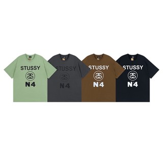 Stussy -เสื้อยืดคอกลม แขนสั้น พิมพ์ลายตัวอักษร แฟชั่น คลาสสิก สําหรับทุกเพศ