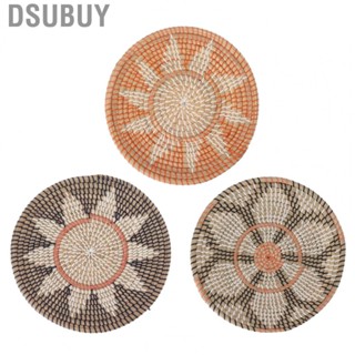 Dsubuy Round Grass Wall Ornaments 35cm Diameter Hand Knitting Hanging Woven