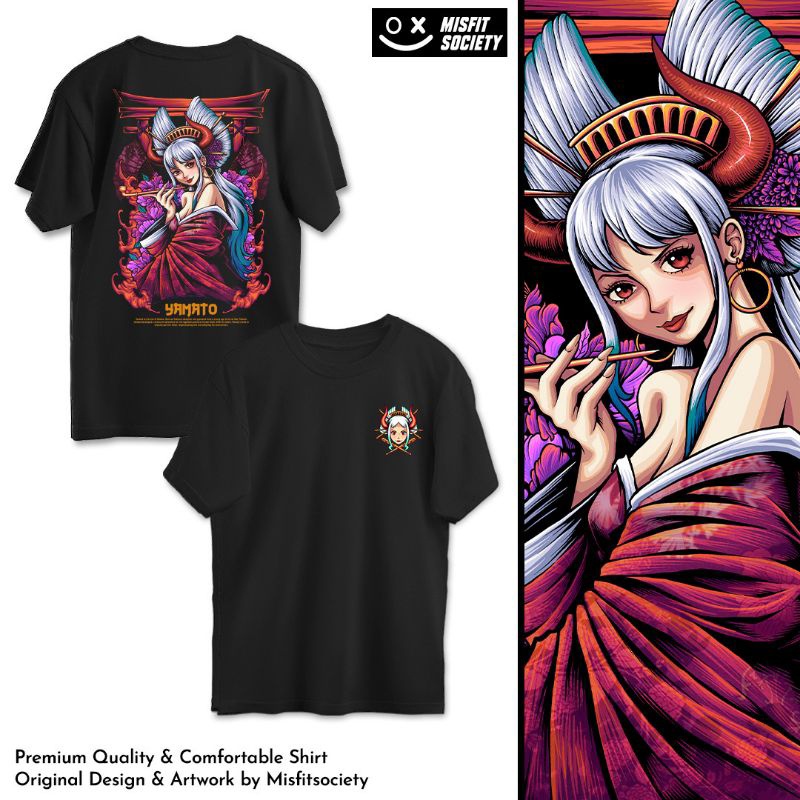 เสื้อยืด เสื้อยืด พิมพ์ลายอนิเมะ One piece yamato wano street culturesize: S-5XL