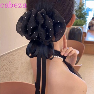 Cabeza กิ๊บติดผมหางม้า ผ้าตาข่าย โบว์ จุดริบบิ้น ขนาดใหญ่ เครื่องประดับผม สําหรับเด็กผู้หญิง