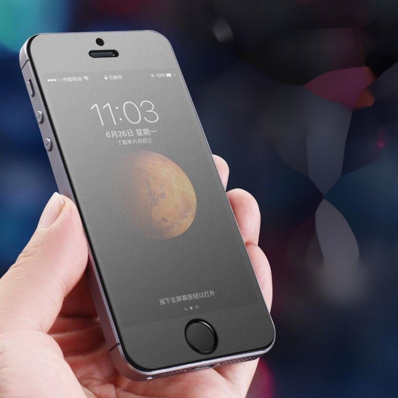 ฟิล์มกระจกนิรภัย ป้องกันแสงสีฟ้า ป้องกันเหงื่อ แบบเต็มจอ สําหรับ Apple Iphone se