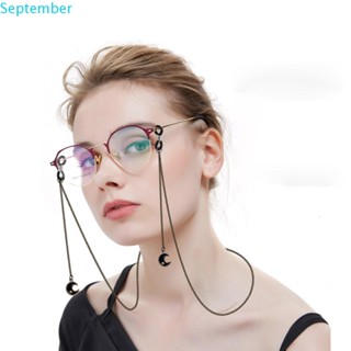 September สายโซ่คล้องแว่นกันแดดแฟชั่นลายดอกไม้หัวใจสําหรับผู้หญิงและผู้ชาย