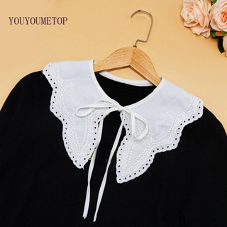 Youyo ปกเสื้อปลอม คอปก ปักลาย ถอดออกได้ ใส่ง่าย สําหรับผู้หญิง