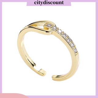 &lt;citydiscount&gt; แหวนนิ้วมือ ประดับพลอยเทียม กลวง แฟชั่น สําหรับผู้หญิง