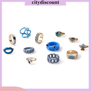 &lt;citydiscount&gt; แหวนโลหะผสม น้ําหนักเบา 12 ชิ้น สําหรับผู้หญิง และผู้ชาย