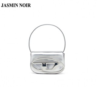 Jasmin NOIR กระเป๋าถือ กระเป๋าสะพายไหล่ แบบหนัง ขนาดเล็ก ลายตัวอักษร ดวงจันทร์ เรียบง่าย สําหรับสตรี