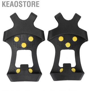 Keaostore Shoe Spikes Crampons  Multi‑tooth Fixed Foldable Wear‑resistant Ice Cleat Stable for Climbing Trip Men Icy Ground Women