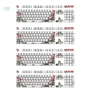 Cre ปุ่มกดคีย์บอร์ด OEM Pbt 108 คีย์ แบบหนา ห้าด้าน สไตล์เกาหลี รัสเซีย ญี่ปุ่น