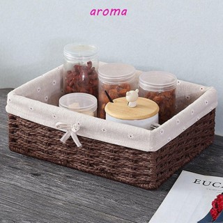 Aroma ตะกร้าหวายสาน แฮนด์เมด สําหรับเก็บขนมขบเคี้ยว