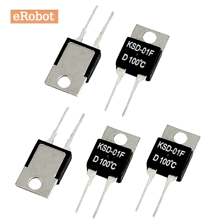 สวิตช์ควบคุมอุณหภูมิ Ksd-01F เซนเซอร์รีเลย์ปิด 40-125 องศา 2 ชิ้น