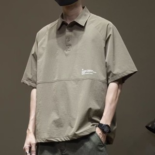 W Workwear เสื้อโปโลแขนสั้นลําลอง ผ้าเรยอน ทรงหลวม แห้งเร็ว ขนาดใหญ่ แฟชั่นฤดูร้อน สําหรับผู้ชาย