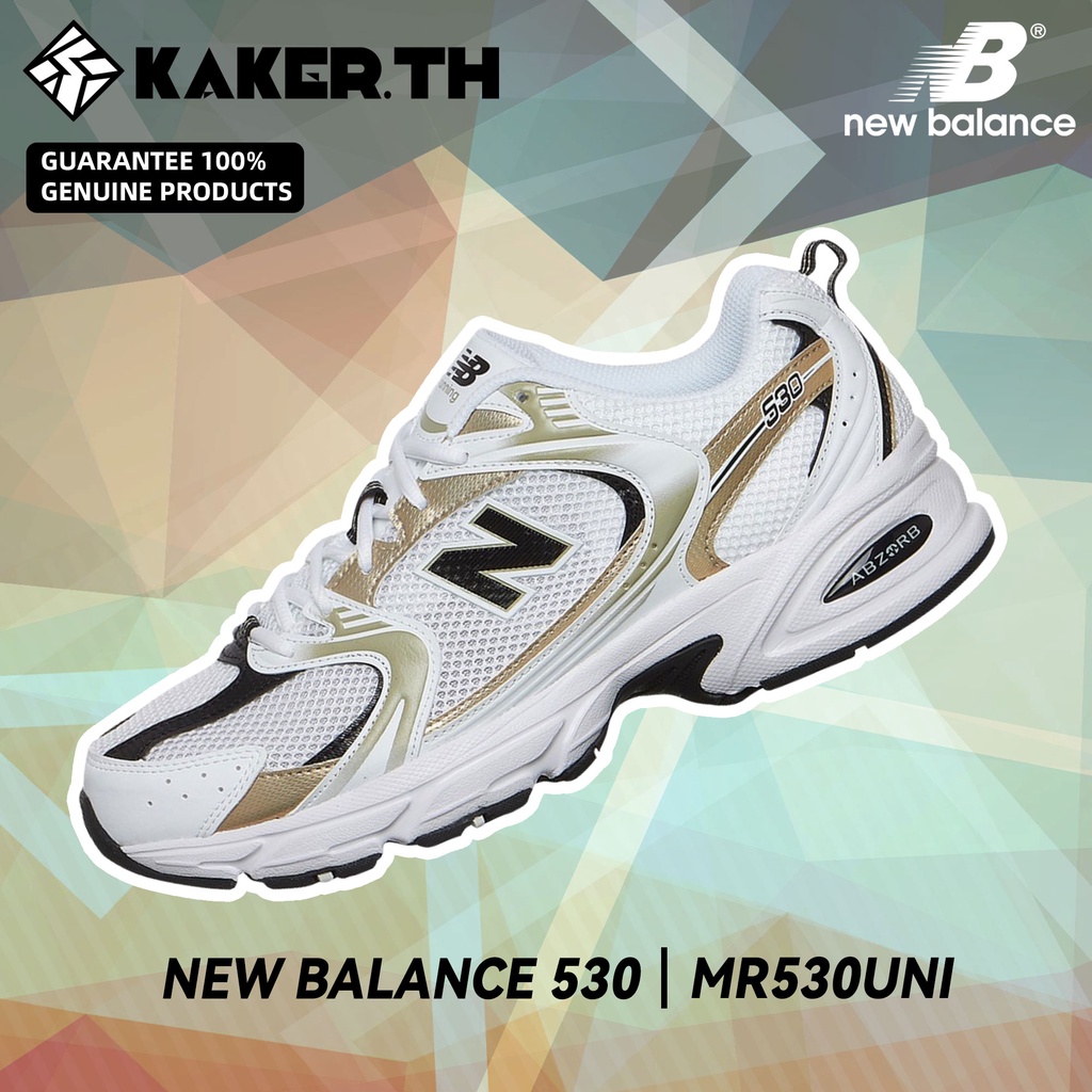 New Balance 530 100%แท้ MR530UNI รองเท้าผ้าใบแฟชั่น White black gold