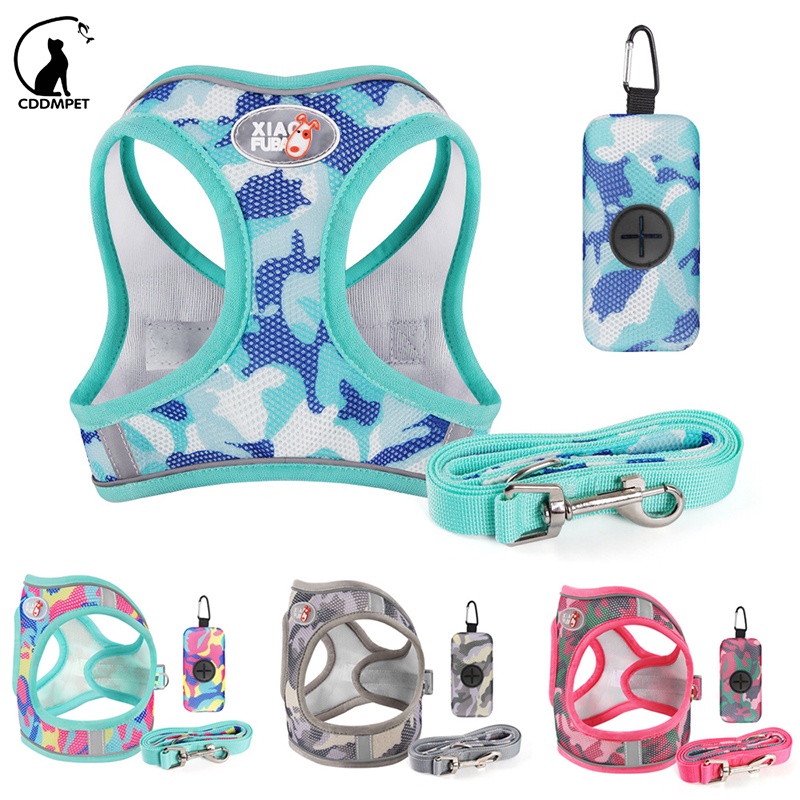 【CDDMPET】สายรัดสำหรับสุนัข เข็มขัด ชุดสายจูง และถุงเก็บอึ สําหรับสัตว์เลี้ยง สุนัข แมว 3 ชิ้น