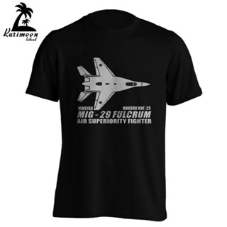 ขายดี เสื้อยืดลําลอง แขนสั้น พิมพ์ลาย Mig 29 Fulcrum Mikoyan Aircraft Military Attack Fighter Air Superiority แฟชั่นสําหรับผู้ชาย 947772