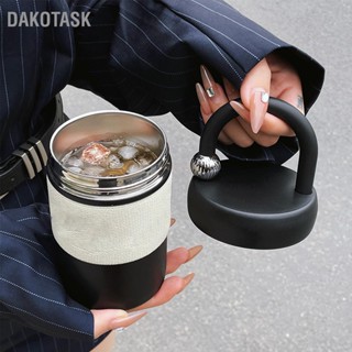  DAKOTASK ถ้วยกาแฟถ้วยเดินทางความร้อน 400 มล. สแตนเลส Minimalist แบบพกพาจับร้อนและเย็นแก้วน้ำฉนวนสำหรับการเดินทางทุกวัน