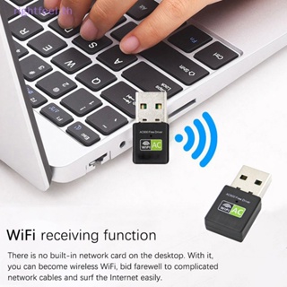 Rightfeel.th อะแดปเตอร์รับสัญญาณ WiFi ไร้สาย USB 600Mbps 2.4Ghz 5.8Ghz Dual Band สําหรับคอมพิวเตอร์ แล็ปท็อป เดสก์ท็อป