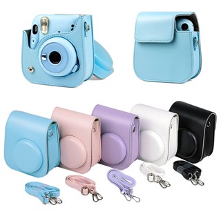 ELE Consumer กระเป๋าเคสหนัง PU พร้อมสายสะพายสำหรับกล้อง Fujifilm Instax Mini 11