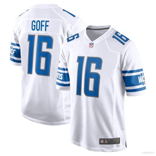 ใหม่ NFL Detroit Lion Game Jersey Jared Goff เสื้อยืดลําลอง แขนสั้น คอกลม พิมพ์ลาย NFL สําหรับผู้ชาย พลัสไซซ์