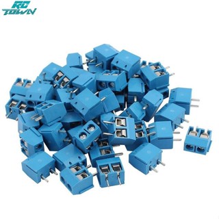 Rctown บล็อกขั้วต่อสกรูตรง PCB KF301-2P 2Pin 5.0 มม. 100 ชิ้น