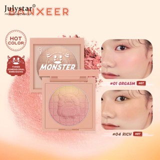 JULYSTAR Banxeer Matte Blush On Powder Cheek Blusher Texture Matte Face Base Mineral Blusher Palette-6 สี