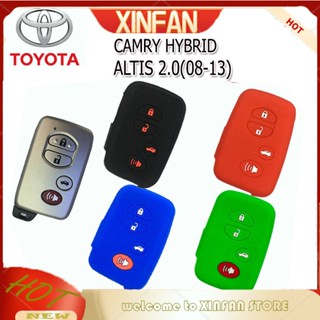 Xinfan ปลอกกุญแจ ซิลิโคน สําหรับ TOYOTA CAMRY /CAMRY HYBRID/ALTIS 2.0 4 ปุ่ม ปลอกกุญแจ รีโมท สีดํา สีแดง สีเขียว