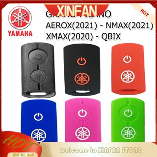 Xinfan เคสกุญแจรีโมตรถยนต์ ซิลิโคน กันกระแทก สีดํา แดง น้ําเงิน สําหรับ YAMAHA YAMAHA Grand filano Aerox Qbix Xmax Nmax 2020