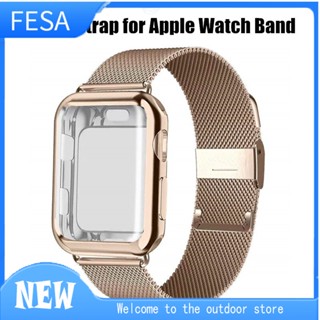 Milanese เคส พร้อมสายคล้อง สําหรับ Apple Watch Band Ultra 8 7 6 SE 5 4 41 มม. 40 มม. 44 มม. 38 มม. 42 มม. Iwatch Series 7 45 มม.