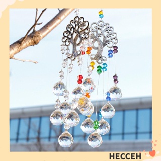 Hecceh โมบายกระดิ่งลมคริสตัล รูปดวงจันทร์ สีรุ้ง สําหรับแขวนตกแต่งหน้าต่างบ้าน สวน