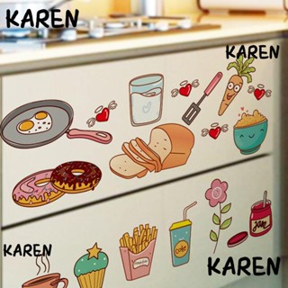 Karen สติกเกอร์ ลายการ์ตูนอาหาร DIY สําหรับติดตกแต่งห้องเด็ก