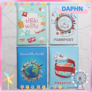 DAPHS คลิปหนังสือเดินทาง ปกหนัง PU แบบพกพา ทัวร์ไปทั่วโลก แผนที่โลก สําหรับผู้ชาย