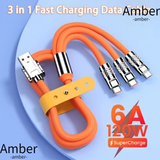 Amber สายชาร์จ USB 3 in 1 6A สําหรับ Huawei Micro