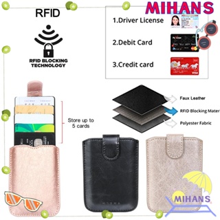 Mih กระเป๋าสตางค์ มีกาวในตัว สําหรับใส่โทรศัพท์มือถือ บัตร 5 ช่อง