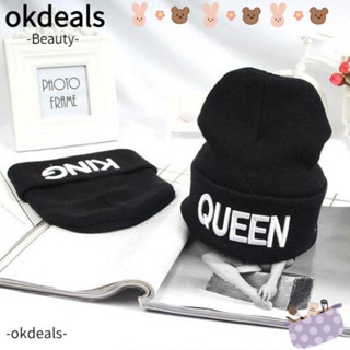 OKDEALS หมวกเบสบอล ผ้าถัก ปักลาย ให้ความอบอุ่น แฟชั่นฤดูหนาว สําหรับคู่รักกลางแจ้ง