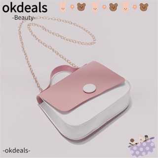 OKDEALS กระเป๋าสะพายไหล่ กระเป๋าถือ หนัง PU แบบนิ่ม สําหรับผู้หญิง