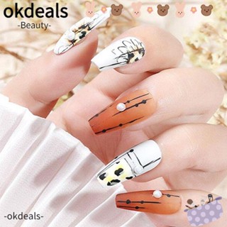 OKDEALS เล็บปลอม หัวเหลี่ยม แบบสวม DIY สําหรับตกแต่งเล็บ