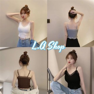 L.A Shop ​พร้อมส่ง เสื้อสายเดี่ยว มีฟองน้ำ 4สี สม๊อคด้านหลังยืดกำลังดี "FY7292"