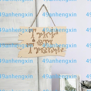 Anhengxin แผ่นป้ายไม้ ลายฮาโลวีน พร้อมเชือก สําหรับแขวนตกแต่งผนังบ้าน DIY