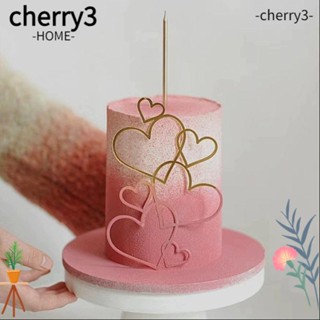 Cherry3 ท็อปเปอร์อะคริลิค รูปหัวใจ 7 หัวใจ สีเงิน สไตล์มินิมอล สําหรับเค้กแต่งงาน วันวาเลนไทน์ 7 ชิ้น