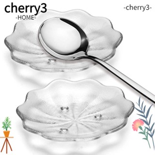 Cherry3 ที่วางช้อนกาแฟ รูปใบบัว 3.75x3.75x0.7 นิ้ว 2 ชิ้น