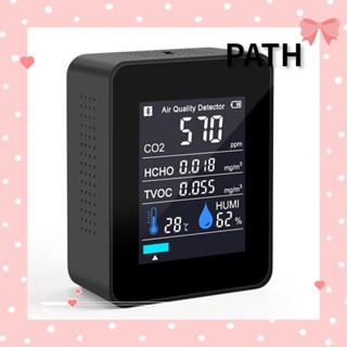 PATH 5 in 1 มอนิเตอร์คาร์บอนไดออกไซด์ หน้าจอ LED HD CO2 ขนาดเล็ก อเนกประสงค์ สีดํา สําหรับเดินทาง โรงแรม รถยนต์