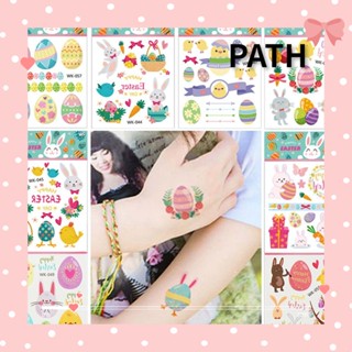 PATH สติกเกอร์รอยสักชั่วคราว ลายไข่กระต่าย กันน้ํา DIY สําหรับตกแต่งงานปาร์ตี้