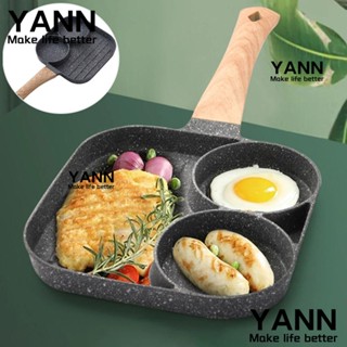 YANN1 กระทะทอดอาหารเช้า แพนเค้ก ไข่ ไร้ควัน มีด้ามจับ