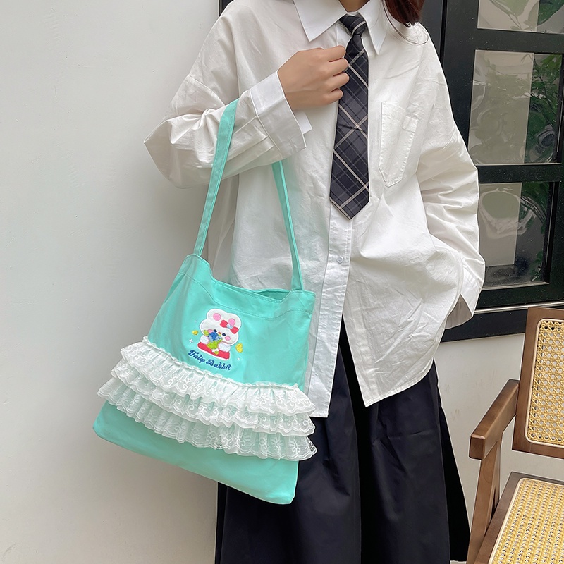【ลดล้างสต๊อก】miss bag fshion กระเป๋าผ้าใบ ผู้หญิง  น่ารักๆ นักเรียน แบบ ถือ D-1461