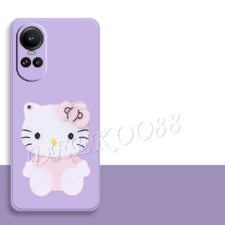 เคสโทรศัพท์มือถือ TPU นิ่ม ปิดด้านหลัง ลายการ์ตูนแมว KT น่ารัก สีชมพู พร้อมขาตั้ง สําหรับ OPPO Reno10Pro+ OPPOA78 Reno10 Pro Plus Pro+ 5G 4G Reno 10Pro OPPO A78