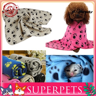 Superpets ผ้าห่มขนแกะนุ่ม พิมพ์ลายอุ้งเท้า ให้ความอบอุ่น แฟชั่นฤดูหนาว สําหรับสัตว์เลี้ยง สุนัข แมว