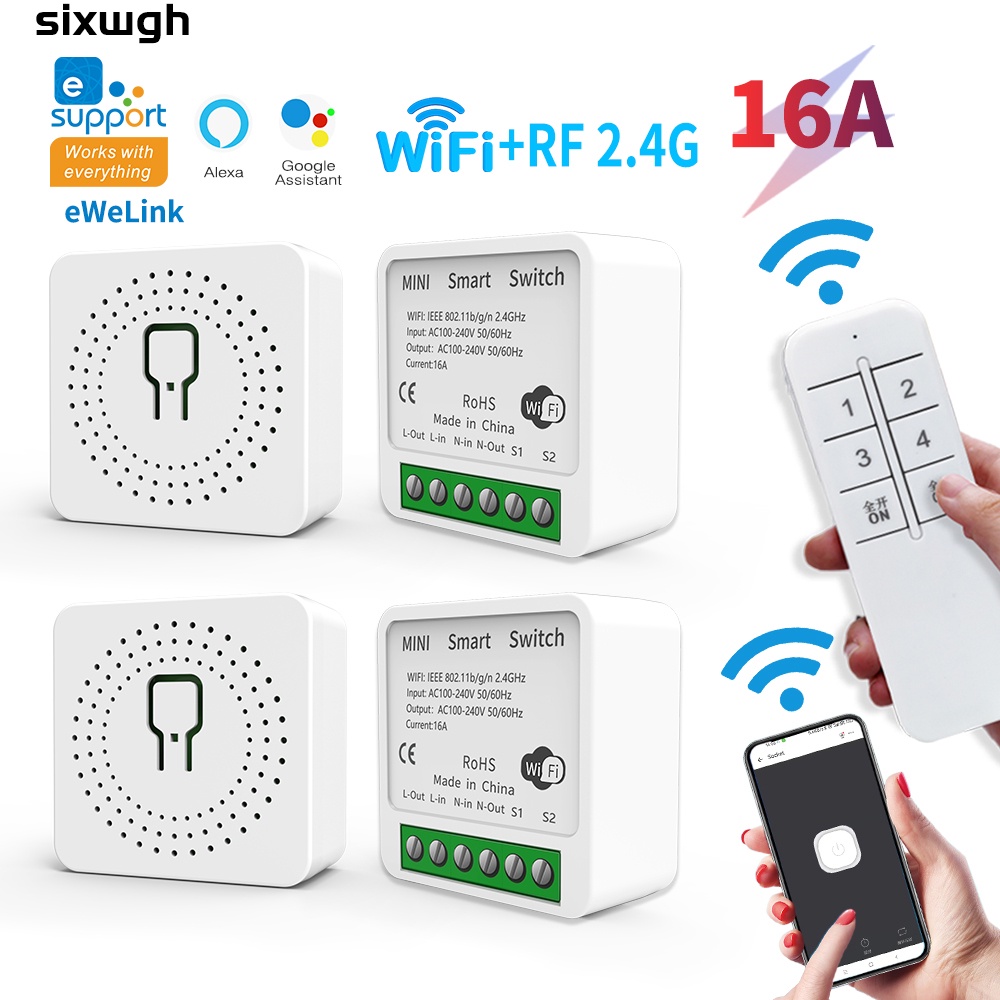 สวิตช์ไร้สาย WiFi smart switch รองรับ eWeLink APP Amazon Alexa Google Home ควบคุมด้วยเสียง